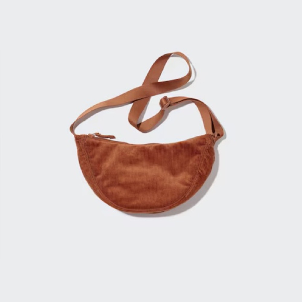 Uniqlo Tan Crossbody Bag, brown corduroy, new